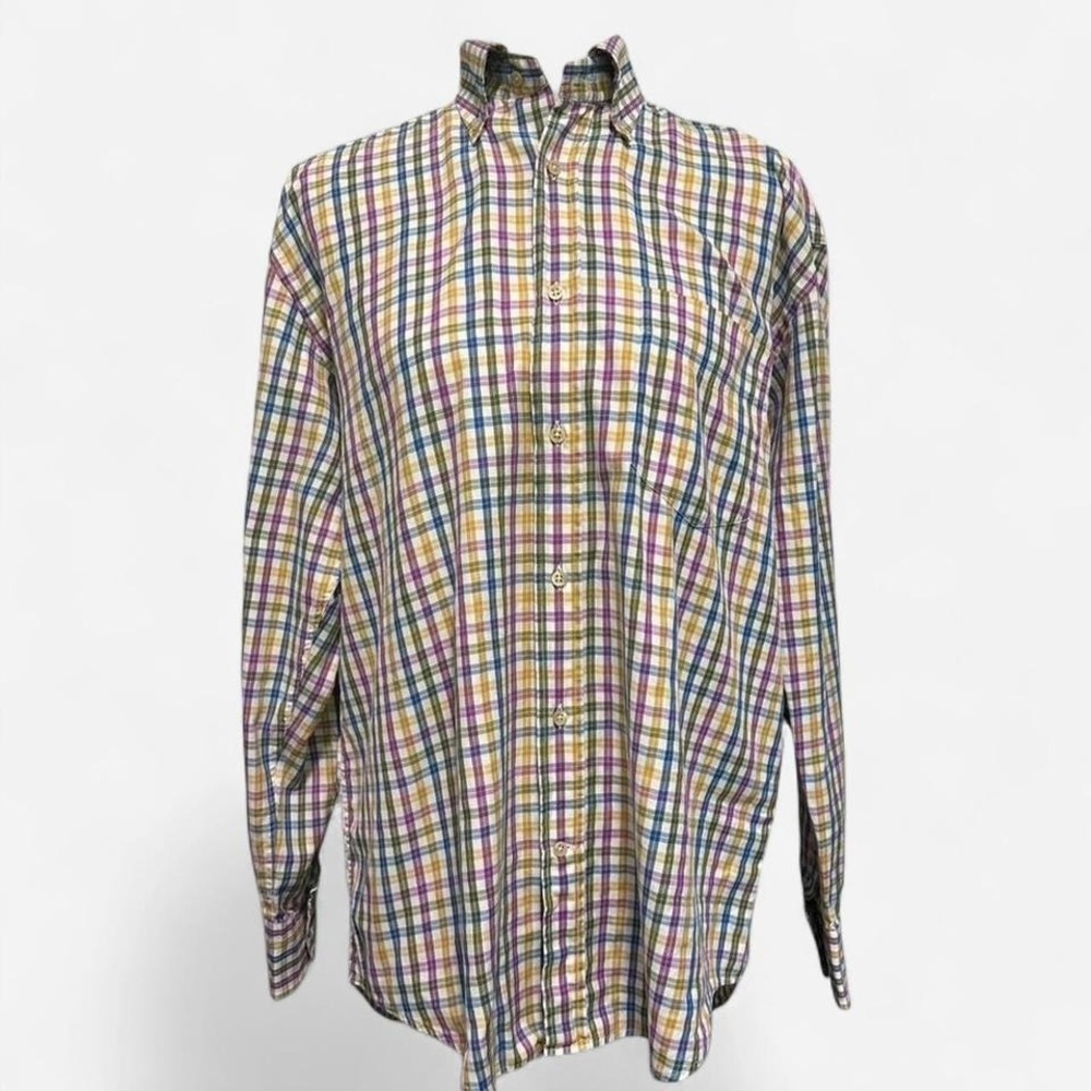 Carroll & Co vintage checkered button down blouse